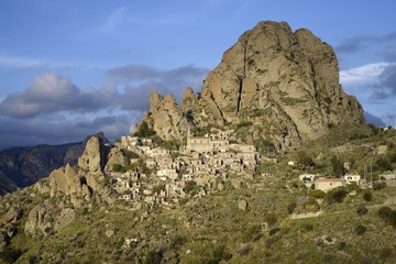 The beautiful abandoned village Pentedattilo, Aspromonte, Calabria, Italy