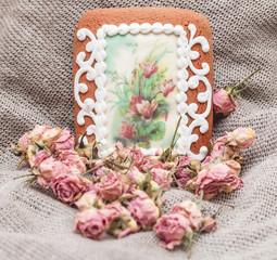 handmade gingerbread and dry roses