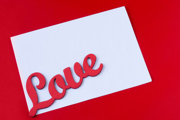 Space for text on red background. Concept of love
