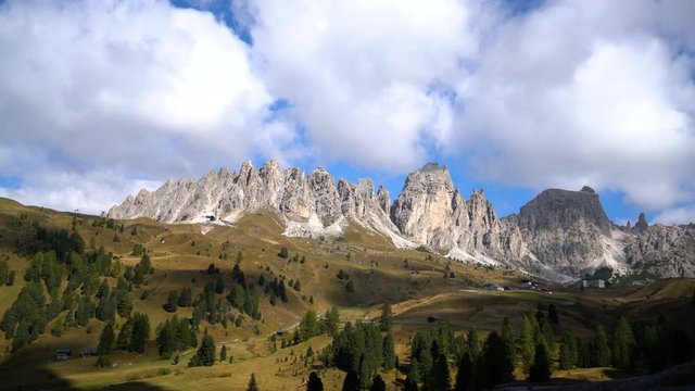 Dolomites Italy landscape - Pizes de Cir Ridge in South Tyrol, Western Dolomites , Italy. Tourist attraction for nature travel and outdoor acticity. Breathtaking landscape of Northern Italy