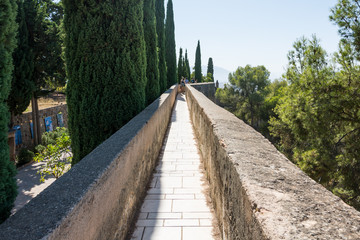 Narrow passageway on old fortifications