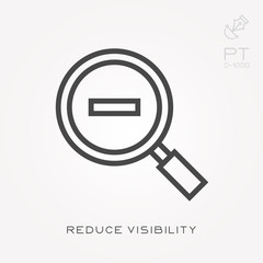 Line icon reduce visibility
