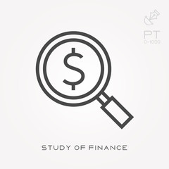 Line icon study of finance
