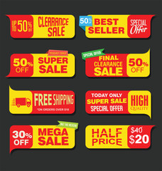 Sale stickers and tags vector collection