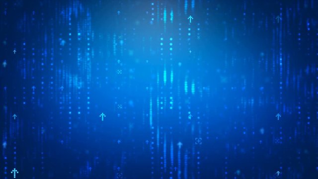 Abstract dark background with arrow dot lighting for cyber technology futuristic concept blur and grain processed
