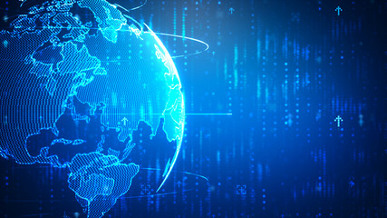 Abstract dark background with arrow dot lighting for cyber technology futuristic concept blur and grain processed