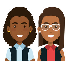 group of businesswoman teamwork vector illustration design