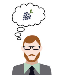 Person denkt an Weintraube