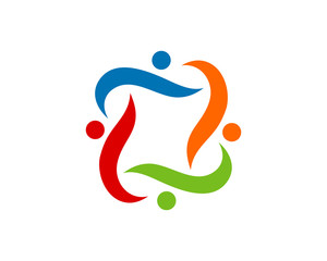 Fototapeta na wymiar Fun people Healthy Life Logo template vector icon