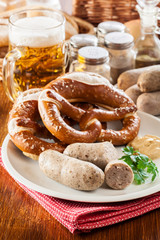Bavarian breakfast with white sausage