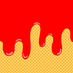 ice cream melted background with waffle or cone..