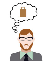 Person denkt an Papiertüte