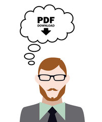 Person denkt an PDF