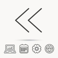 Back arrow icon. Previous sign.