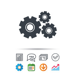 Cogwheels icon. Repair service sign.