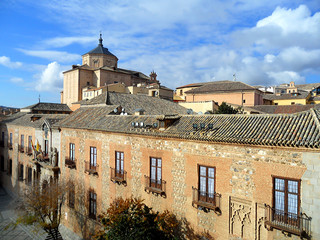 Historic Buildings View from the Bell Tower of Toledo Cathedral, Toledo, Spain 