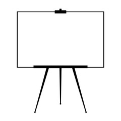 Advertising stand or flip chart or blank artist easel isolated on white background. Presentation blank white board for conference. Vector illustration.