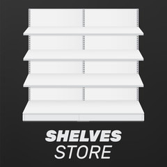 Shop shelves isolated. Store shelves vector. Retail shelves vector illustration