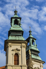 Fototapeta na wymiar Ancient Church in the Old Town of Prague. Czech Republic