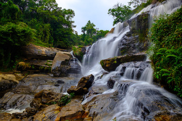 Fototapeta na wymiar Water fall scenery wildlife at Doi Inthanon, Chiang Mai Province, Thailand