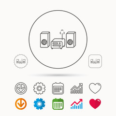 Music center icon. Stereo system sign.