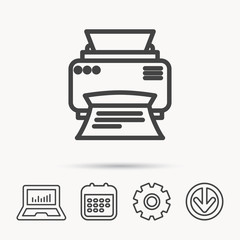Printer icon. Print document technology sign.
