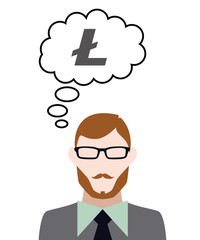 Person denkt an Litecoin