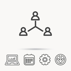 Teamwork group icon. Business community sign.