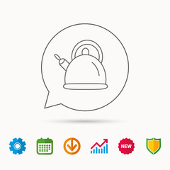 Teapot icon. Kitchen kettle sign.