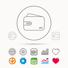 Wallet icon. Cash money bag sign.