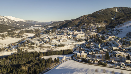 Mariazeller Basilika im Winter - Luftaufnahme