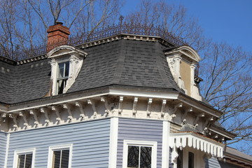 Rooftop of old Victorian home
