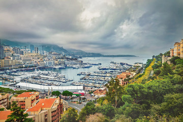 Naklejka na ściany i meble Monaco harbour, Monte Carlo