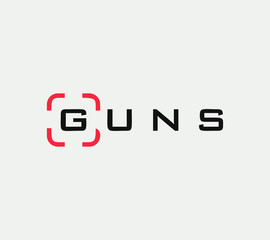 Fototapeta premium Aim vector linear stylized icon, goal abstract sign, target symbol, gun business logo template, vector illustration on white background.