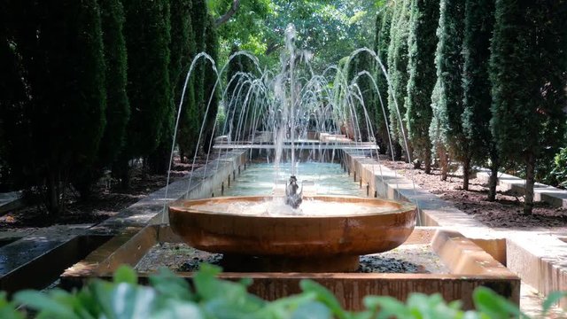 Fountain in the park of Catedral de Santa Maria Palma de Mallorca