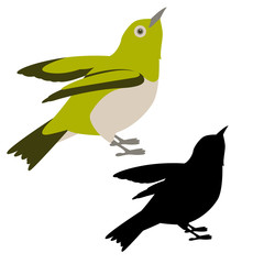 warbler  vector illustration flat style    profile side black