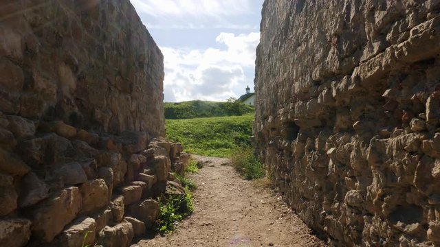 Old wall of Khotyn Fortress.