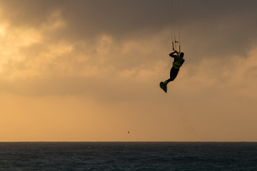 Kiteboarder Jumping