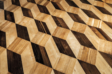 Old wooden parquet flooring design