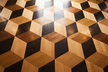 Shining wooden parquet flooring design