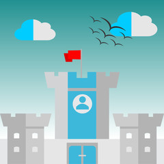 Vector image of the castle. Great for web design. 