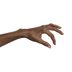 African american black hand gesture isolated on white background