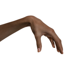African american black hand gesture isolated on white background