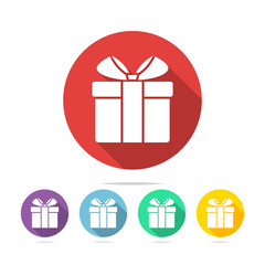 Gift box flat icon vector