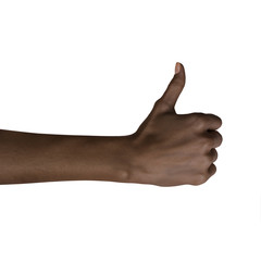 African american black hand gesture isolated on white background