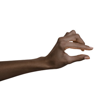 African american black hand gesture isolated on white background