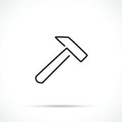 Claw hammer icon isolated on white background. Working tool icon sign symbol. Single line art style.