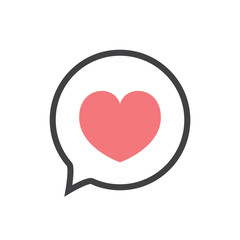 Pink Heart icon isolated on white background