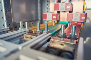 The electric busbars are connected to the automatic switches by a bolted connection. Current transformers are fixed and installed on busbars. Busbars are installed in an electric Cabinet.