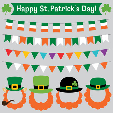 St. Patricks Day leprechaun photo booth props and decoration